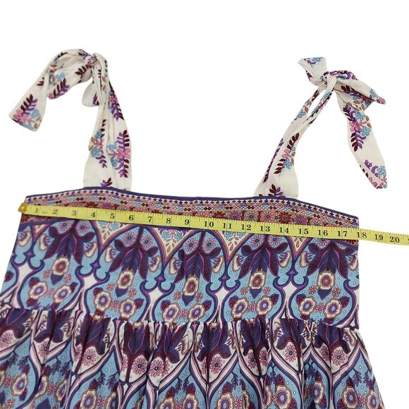 Caroline Constas Maxi Dress Womens Medium Purple Blue Floral Boho Cottagecore - Picture 11 of 13